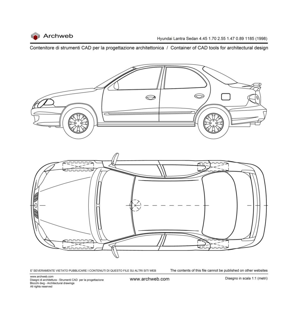 Hyundai Lantra Sedan 1998 dwg