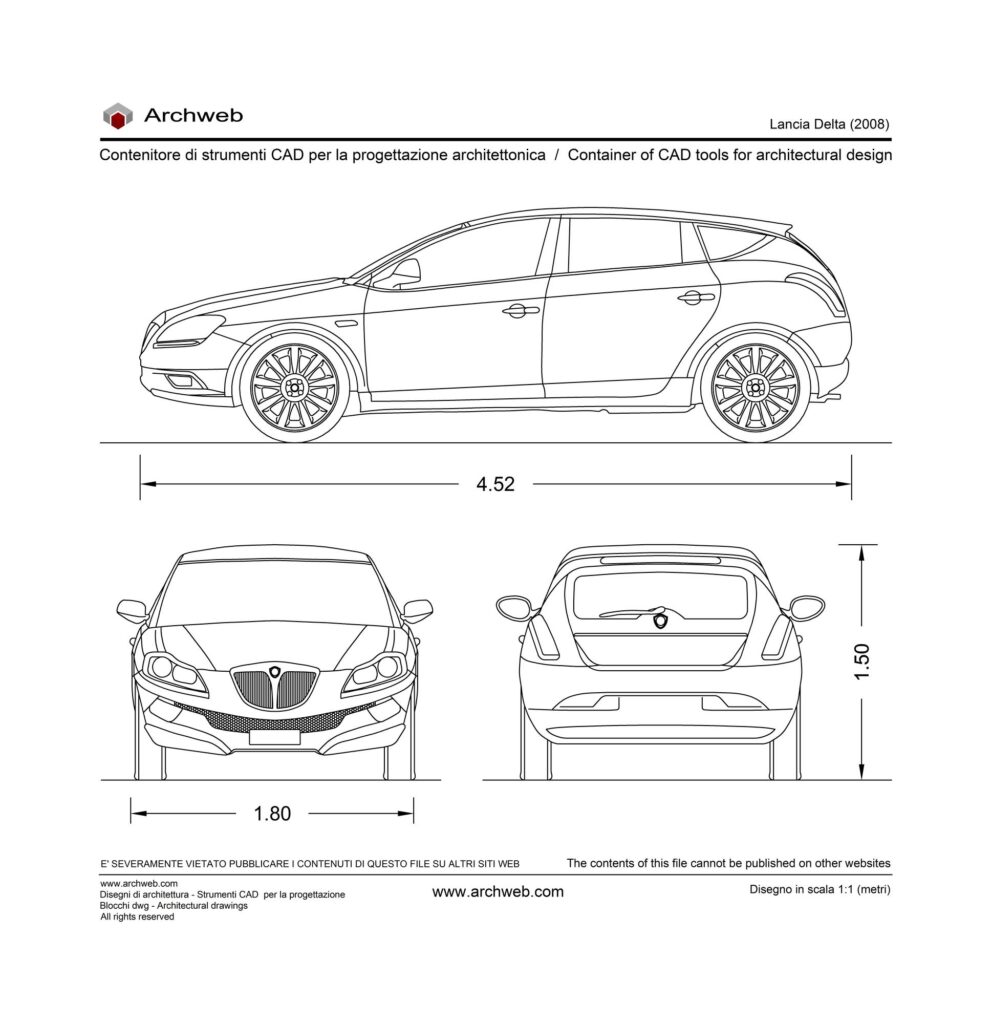 Lancia Delta 2008 dwg