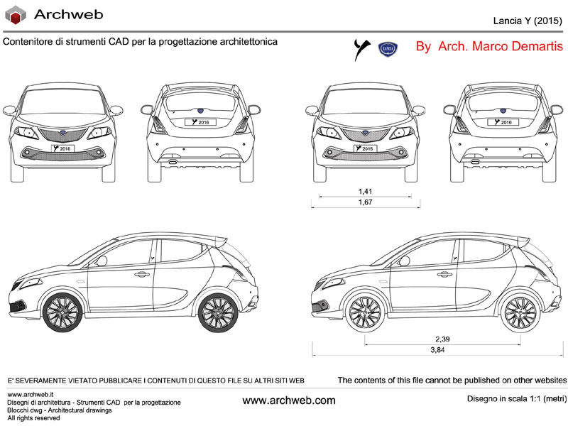 Lancia Ypsilon 2015 dwg