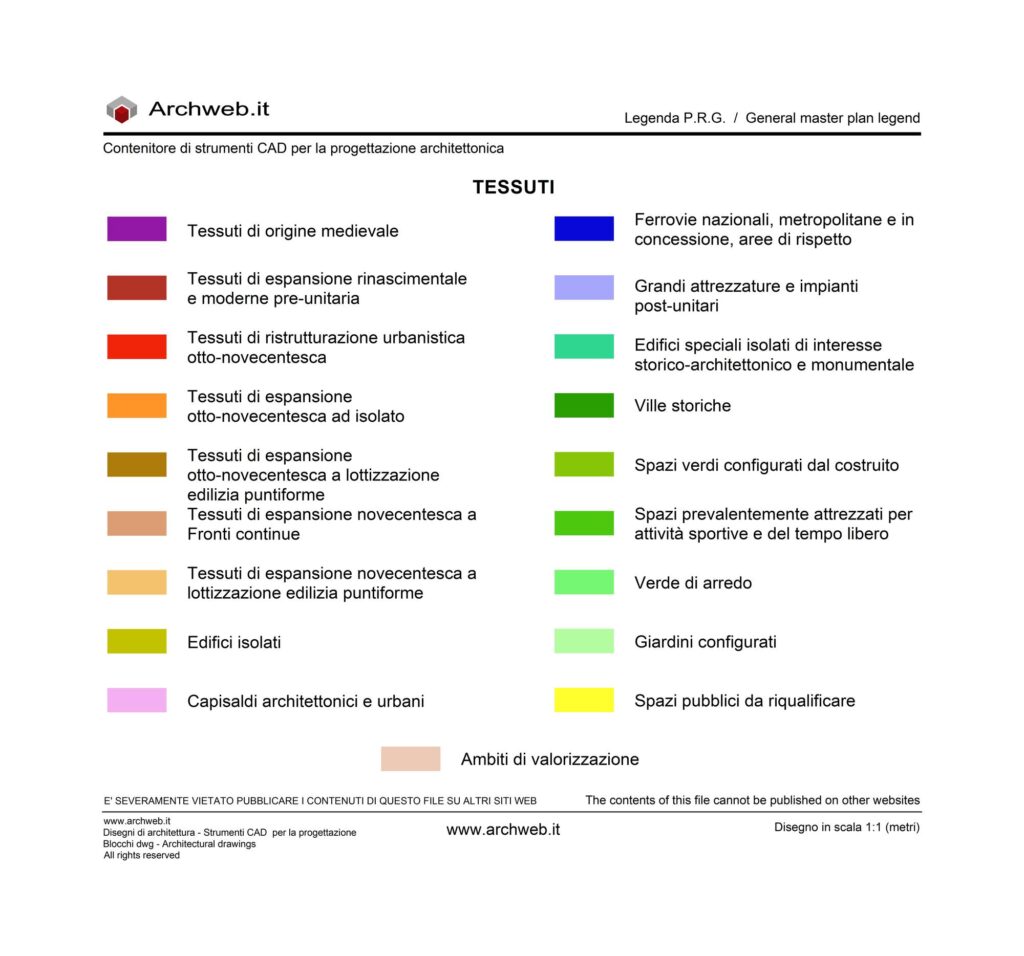 Legenda P.R.G. 01 - File dwg in scala 1:100 - Archweb
