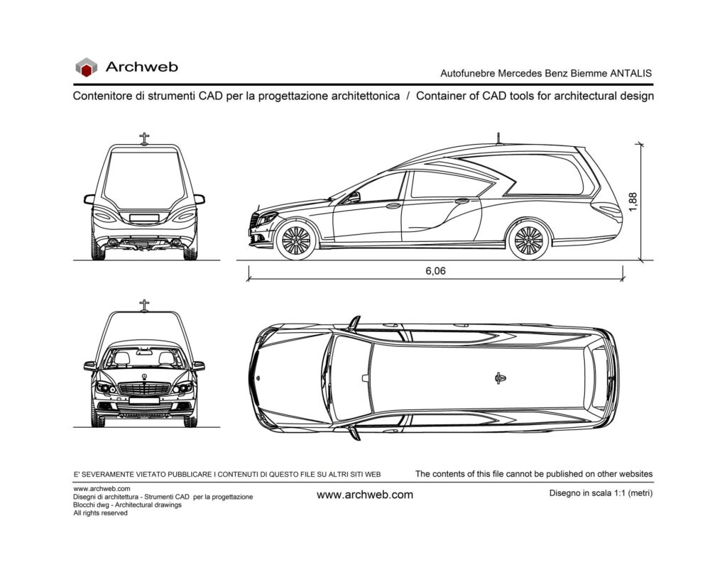 Mercedes Autofunebre dwg