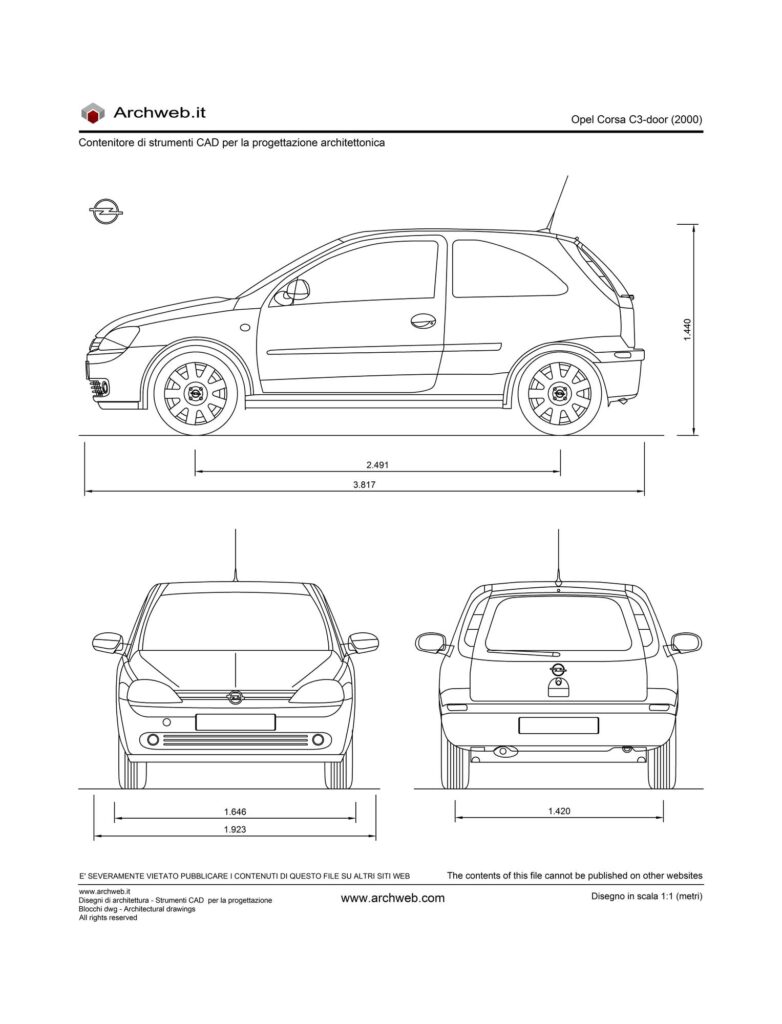 Opel Corsa C3 door dwg