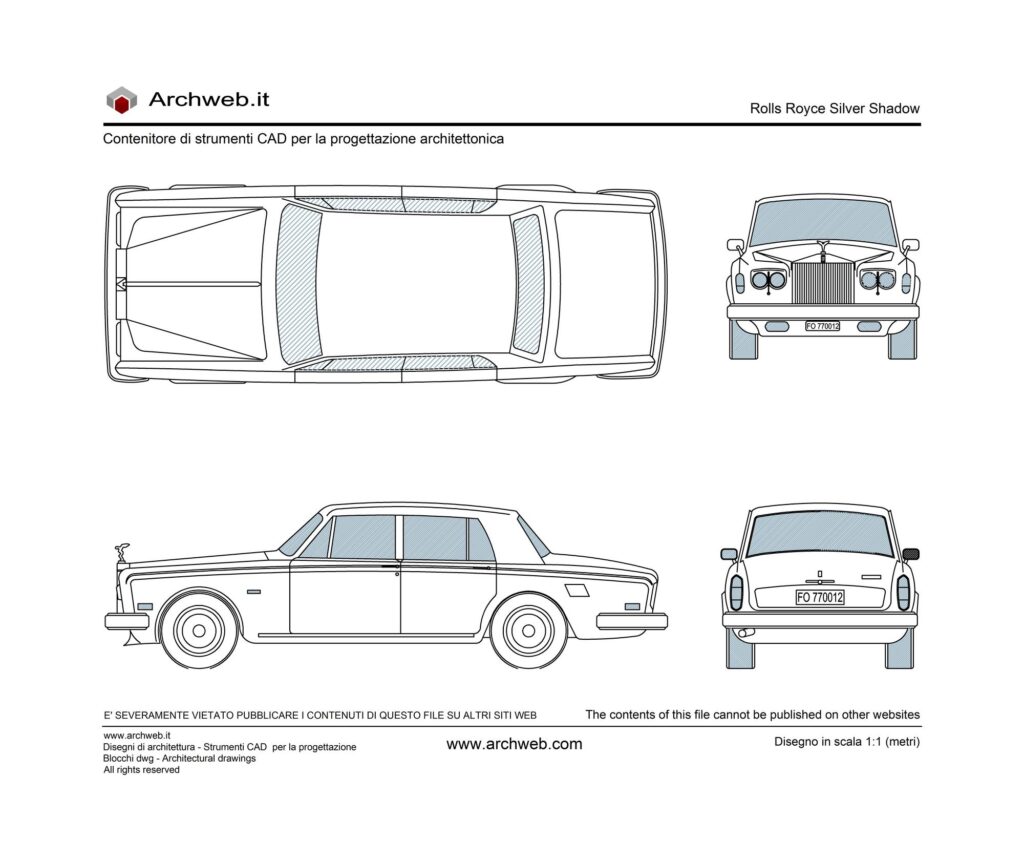 Drawing by Rolls-Royce-Silver-Shadow