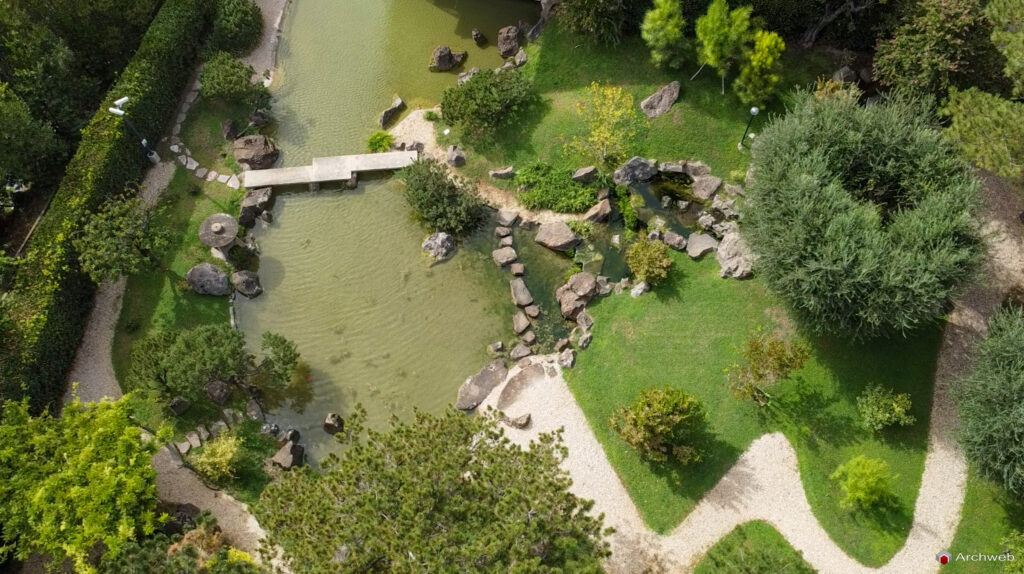 Giardino giapponese Istituto di Cultura di Roma, foto aerea