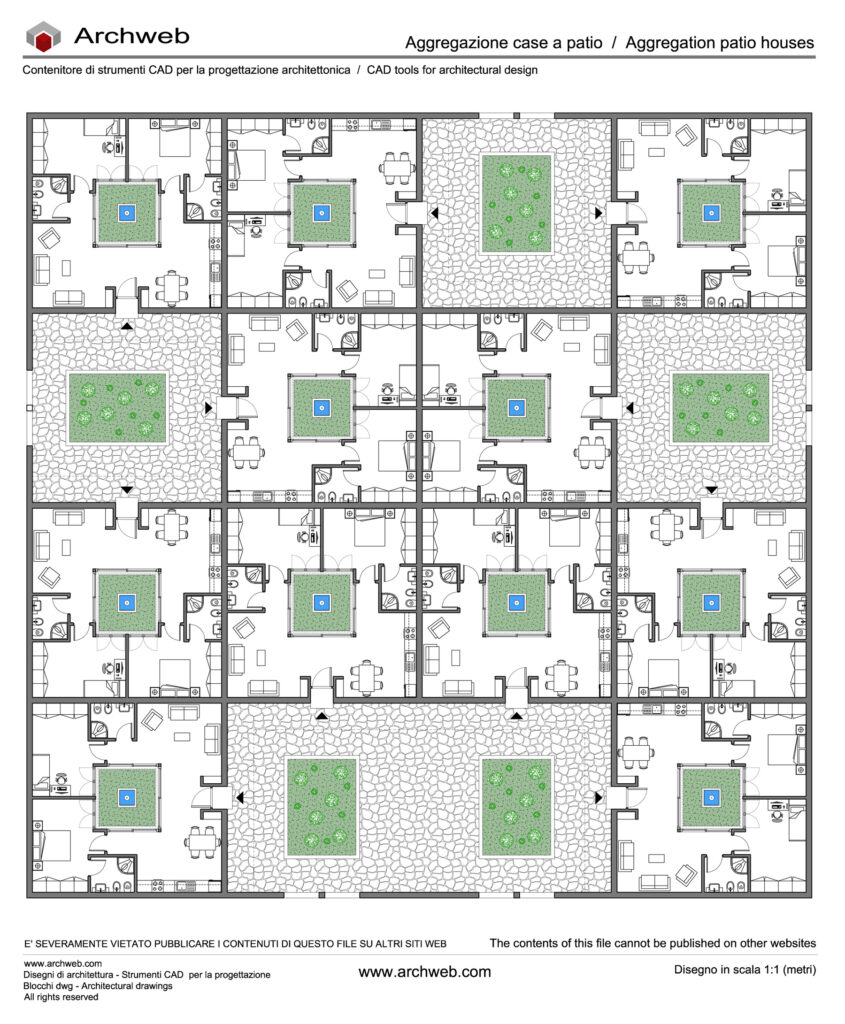 Aggregazione residenze con patio 04 dwg Archweb