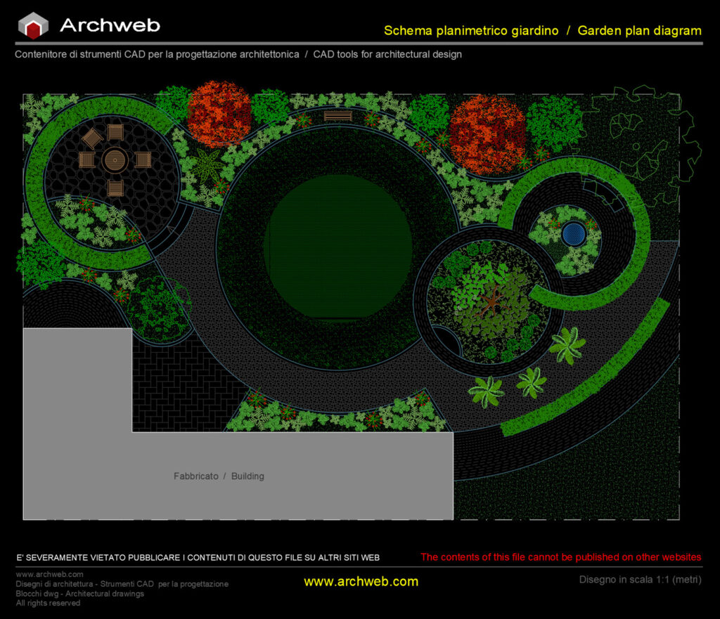 Giardino contemporaneo 01 cad Archweb