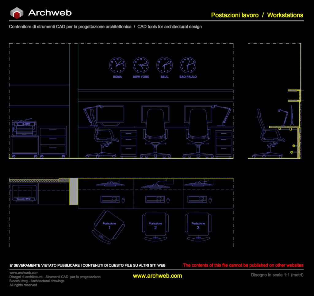 Postazioni di lavoro 20 cad Archweb