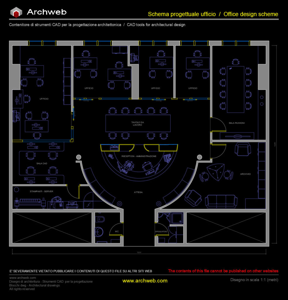 Schema ufficio 25 cad Archweb