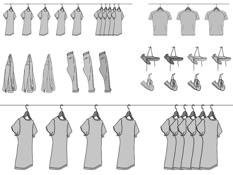 Hanging clothes and shoes dwg preview Archweb
