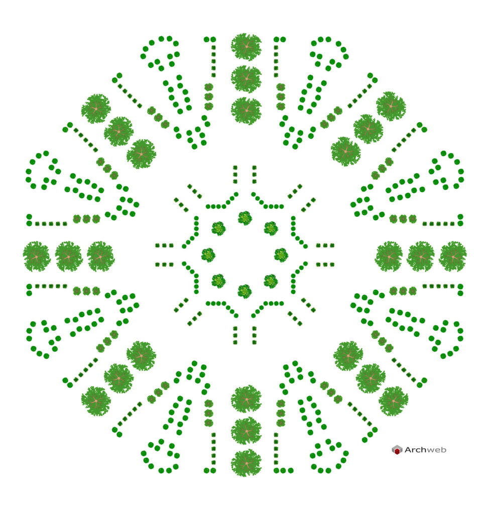 Public garden 09 dwg layout trees Archweb