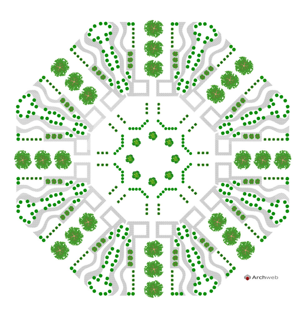 Giardino pubblico 09 dwg layout percorsi e alberi Archweb