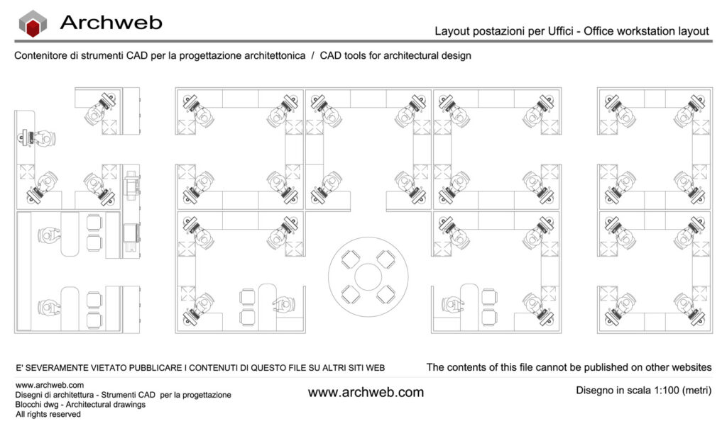 Postazioni lavoro 21 dwg Archweb