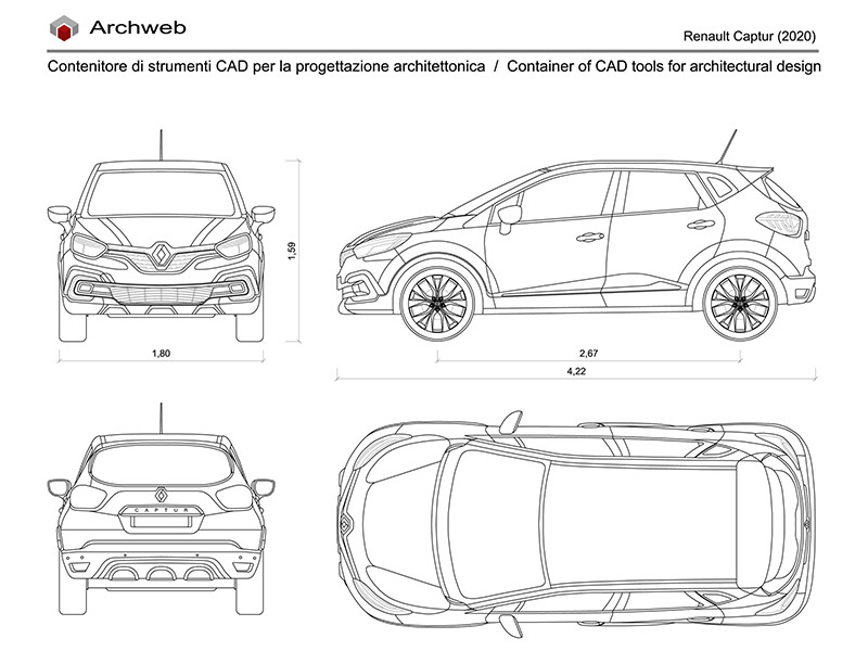 Renault Captur 2020 dwg preview Archweb