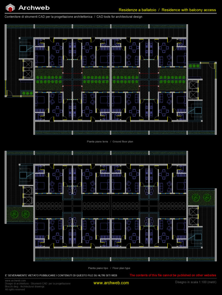 Residenze a ballatoio 05 cad Archweb