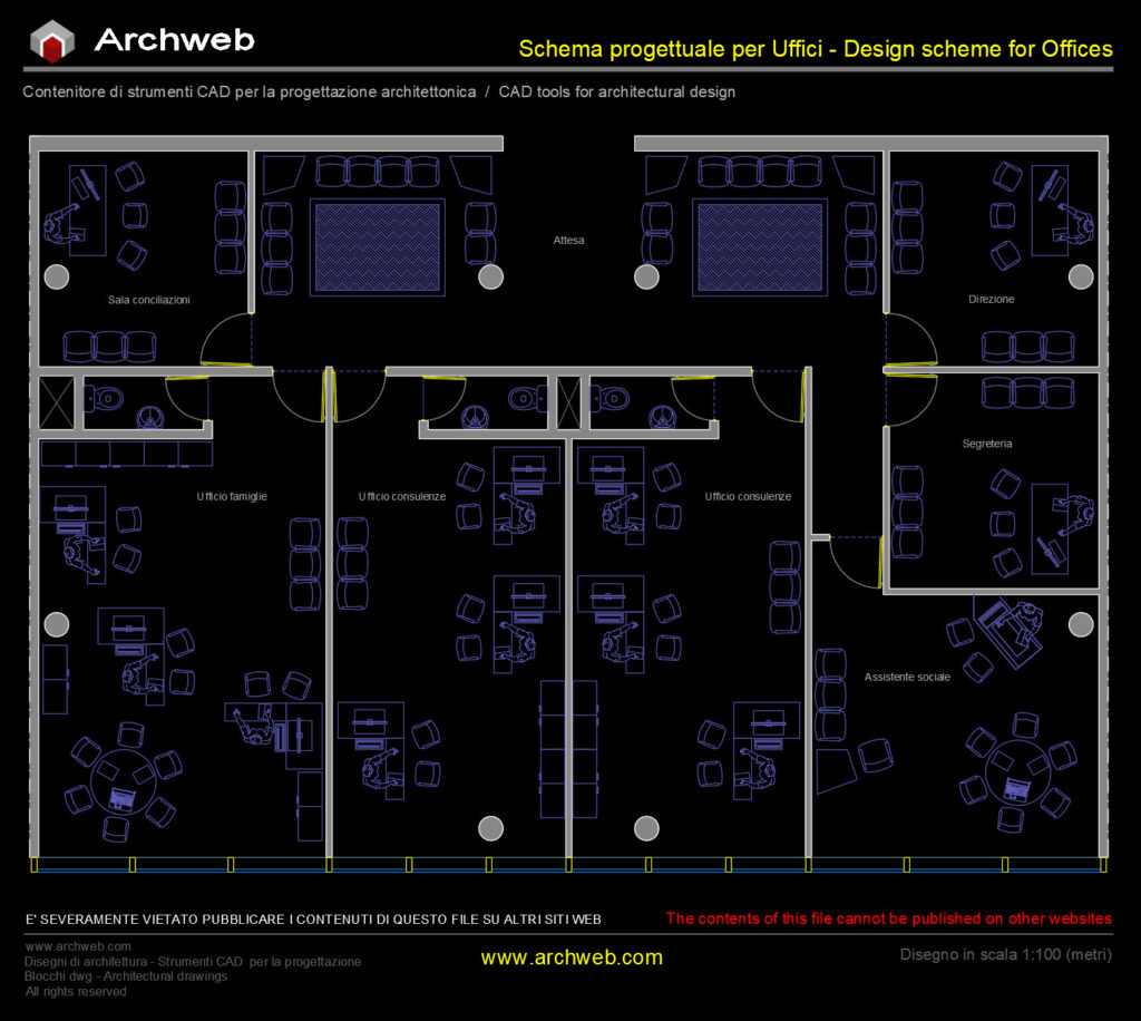 Schema ufficio 26 cad Archweb