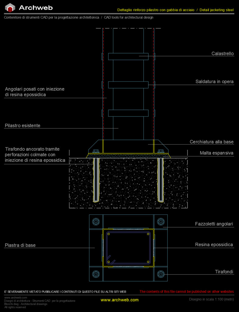 Dettaglio steel jacketing 01 cad Archweb