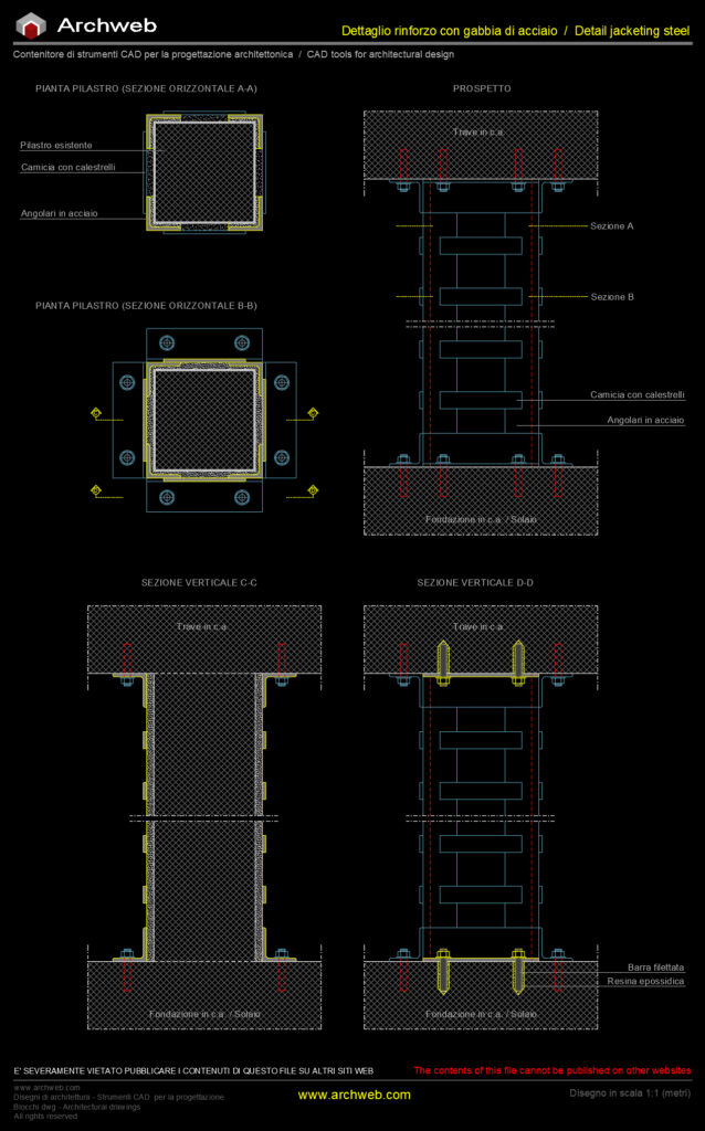 Dettaglio steel jacketing 02 cad Archweb