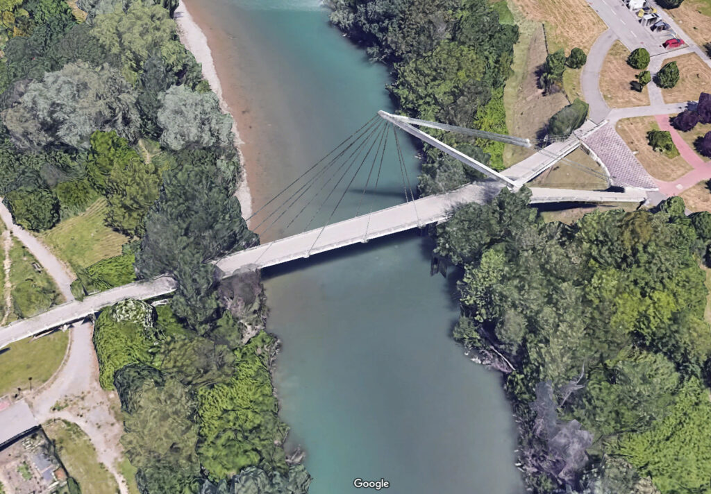 Nuovo ponte ciclopedonale sul Reno Aerial