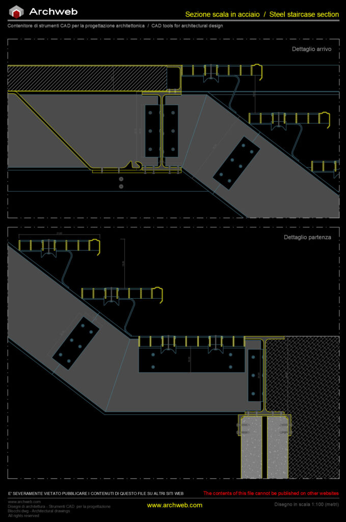 Steel staircase 08 cad Archweb