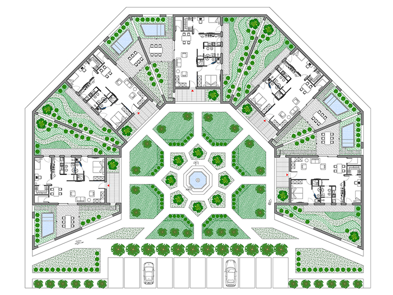 Aggregazione residenziale 01 anteprima dwg Archweb