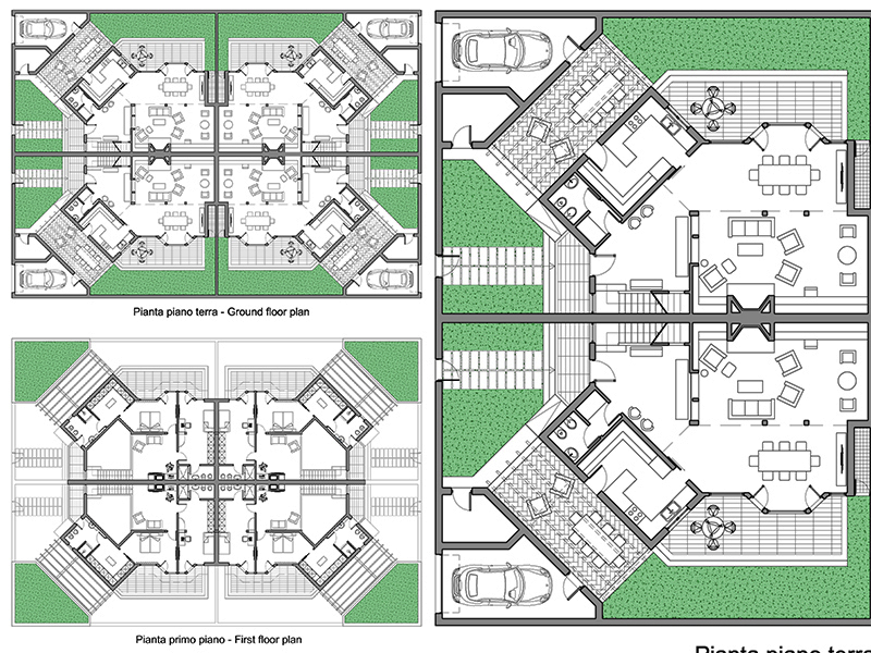 Aggregazione residenziale 02 anteprima dwg Archweb