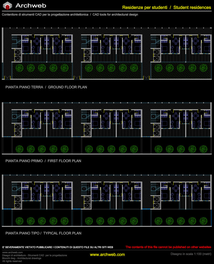 Alloggi per studenti 08 cad Archweb