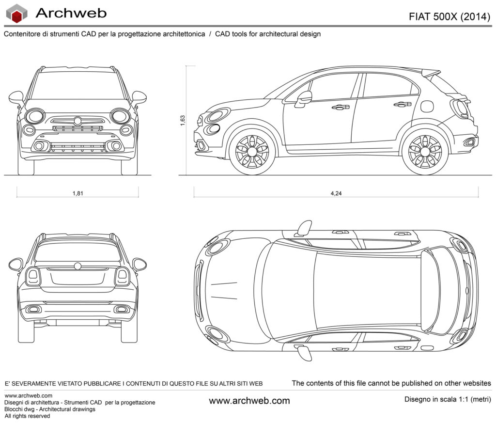 Fiat 500X dwg Archweb