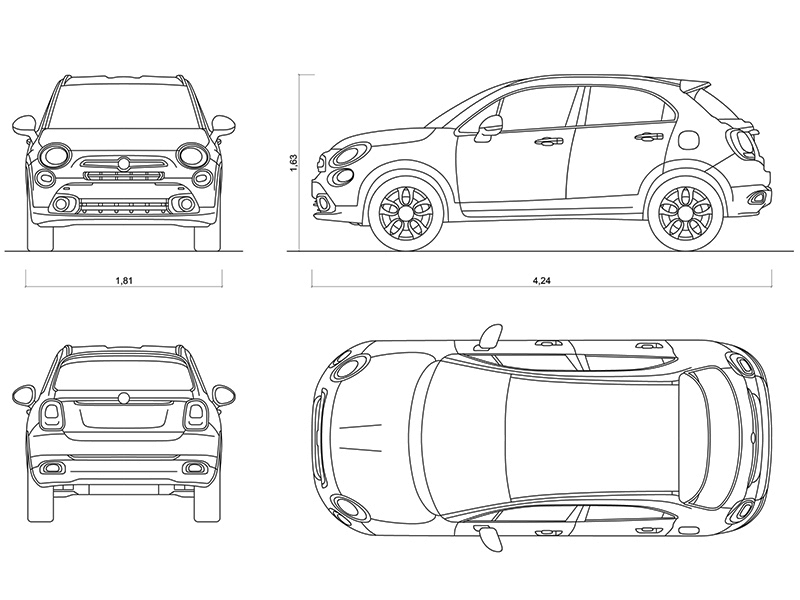 Fiat 500X preview dwg Archweb