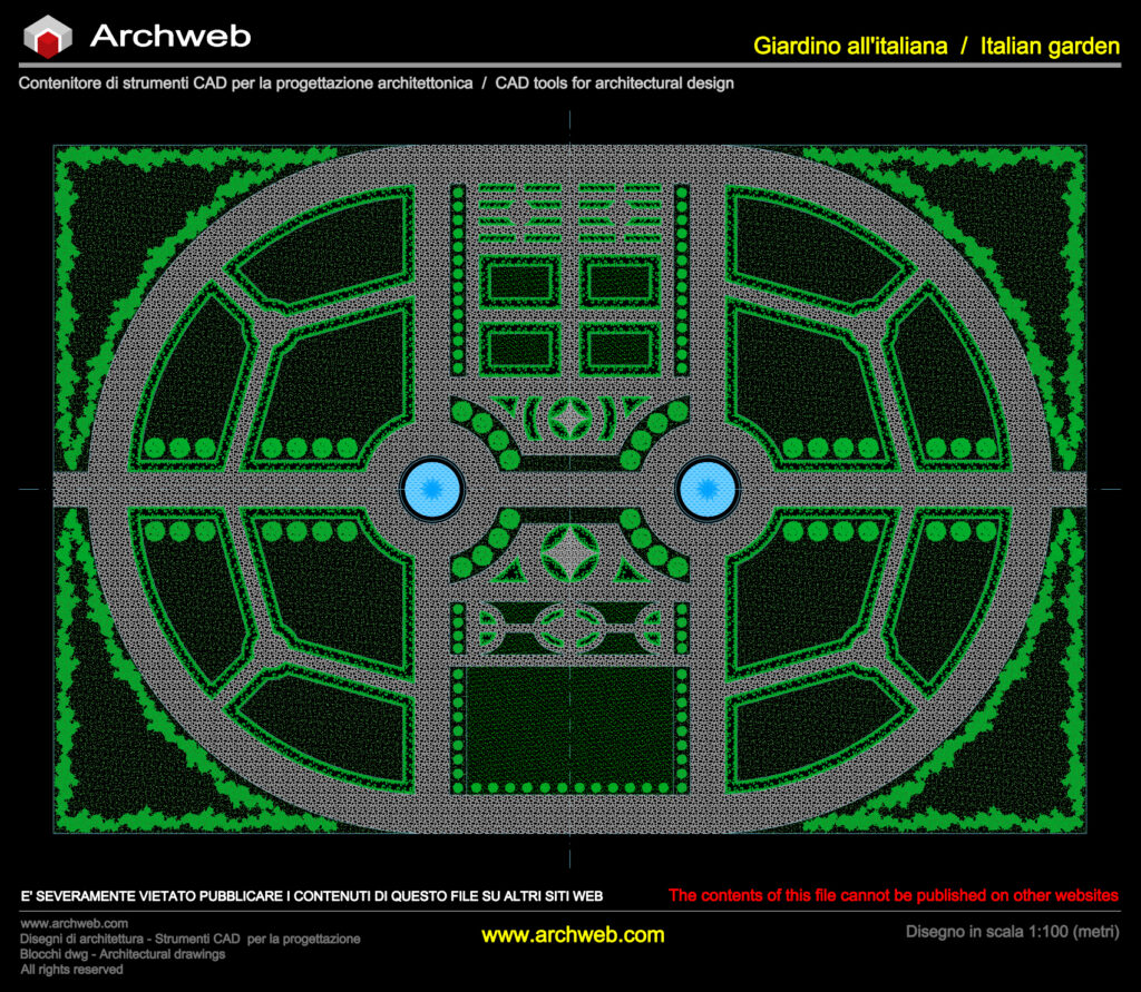 Giardino all'italiana 01 cad Archweb