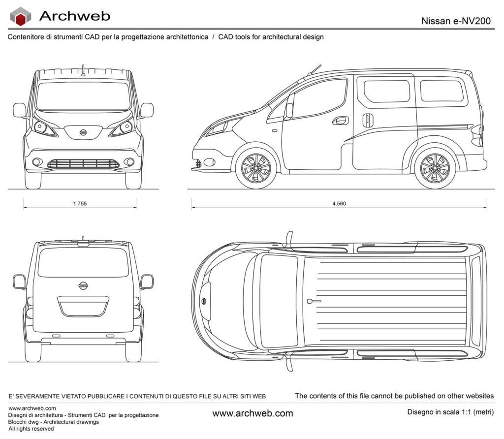 Nissan e-NV200 dwg Archweb