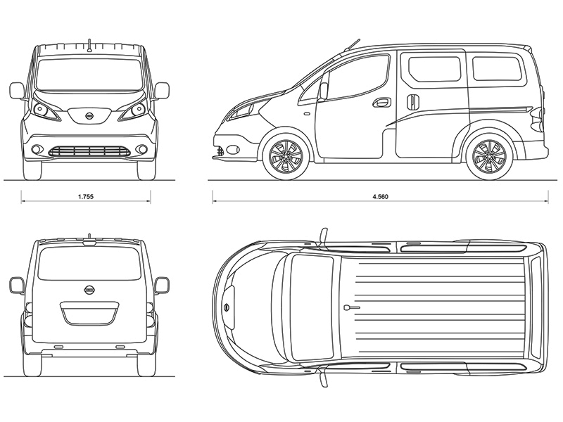 Nissan E NV200 preview dwg Archweb