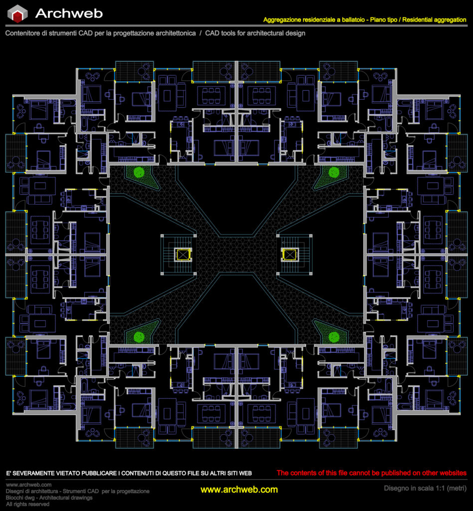 Residenze a ballatoio 07 cad Archweb