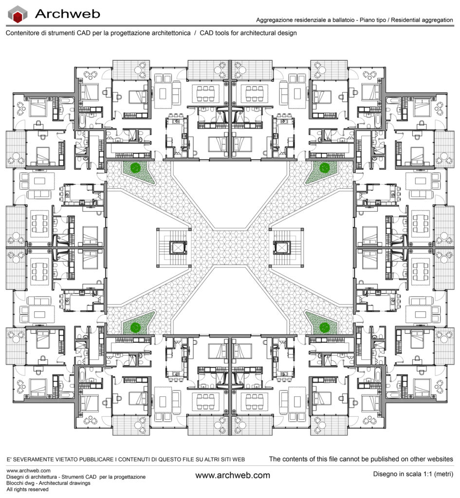 Residenze a ballatoio 07 dwg Archweb