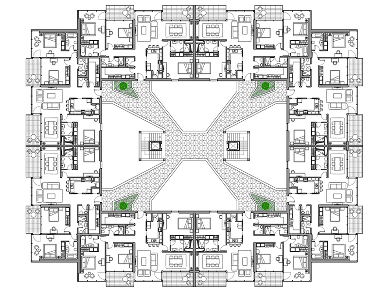 Residence with balcony access 07 Archweb dwg preview