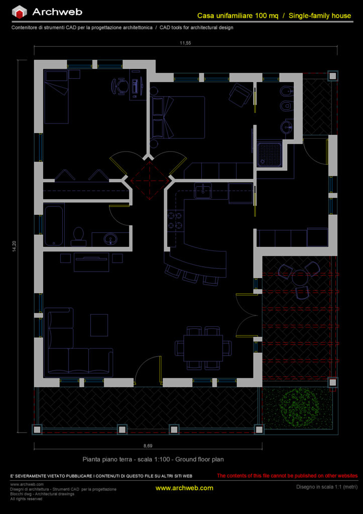 Casa unifamiliare 01 cad Archweb