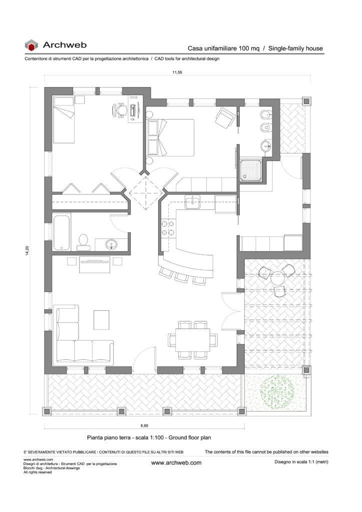 Casa unifamiliare 01 dwg Archweb