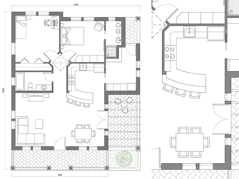 Casa unifamiliare 01 anteprima dwg Archweb