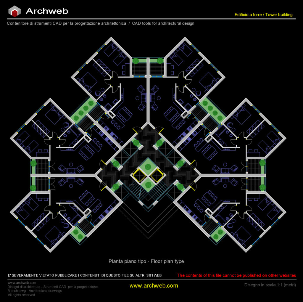 Tower building 01 cad Archweb