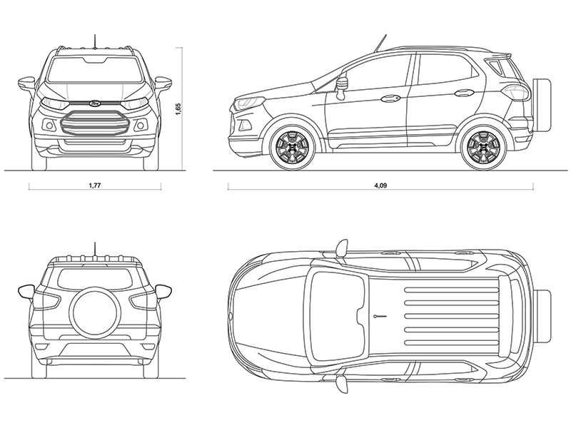 Ford EcoSport anteprima dwg Archweb