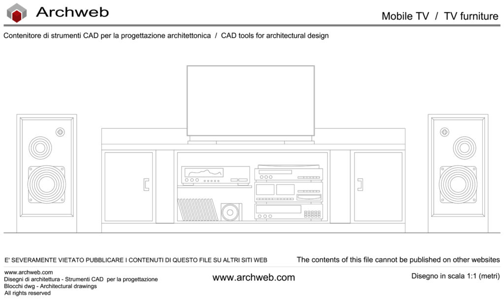 TV cabinet 01 dwg Archweb