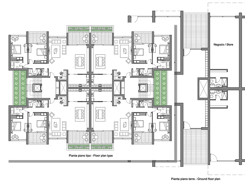 Residential building 09 dwg preview Archweb