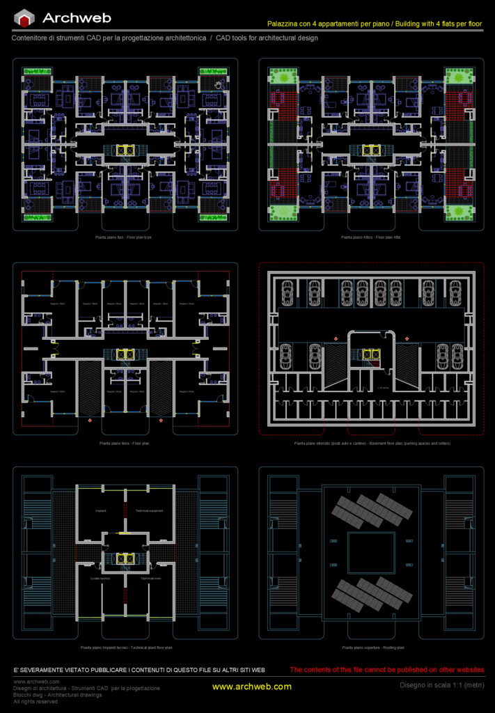 Residential building 10 cad Archweb