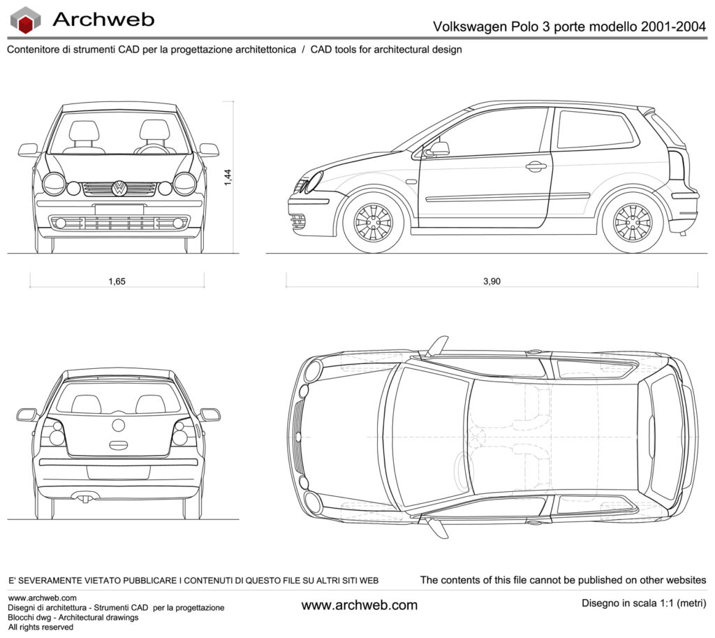 Volkswagen Polo 3 porte dwg Archweb