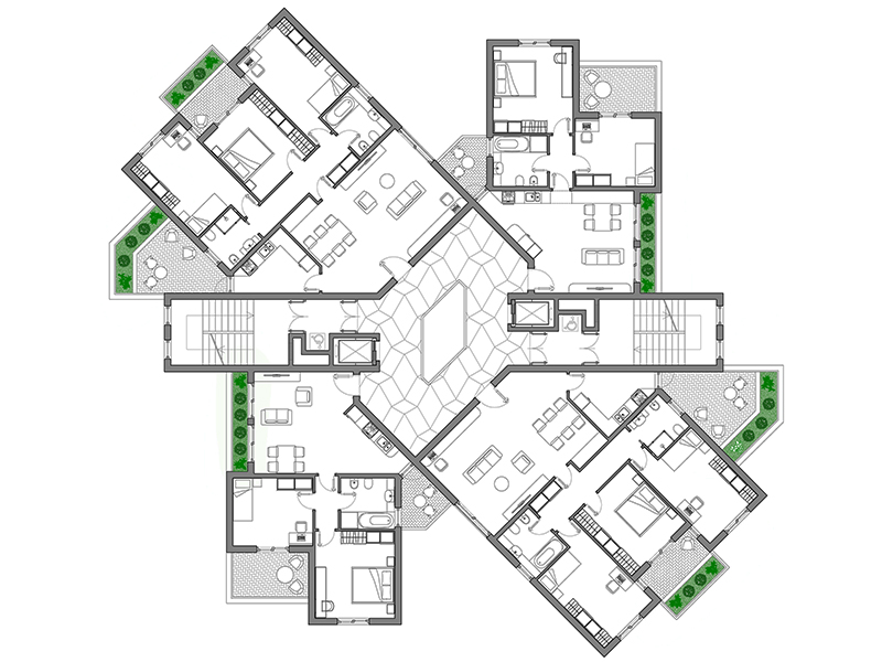 Tower building 02 preview dwg Archweb