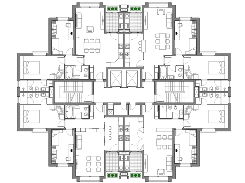 Tower building 03 preview dwg Archweb