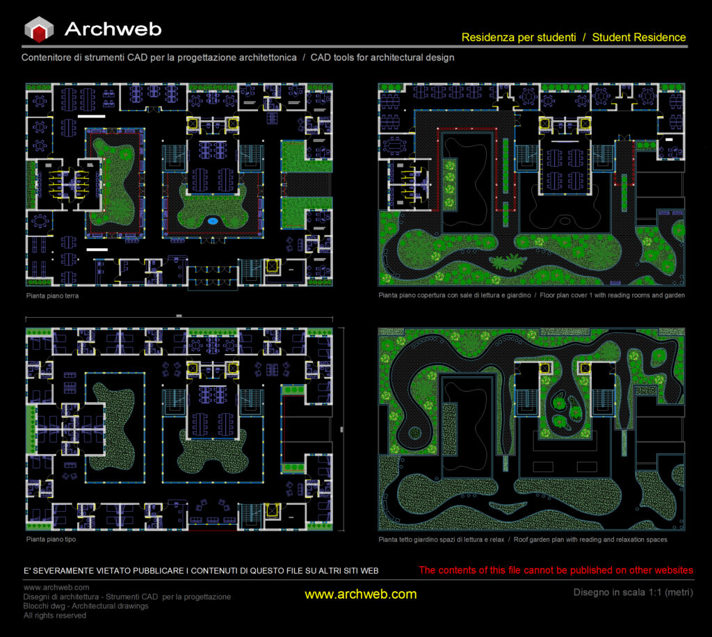 Student residence 01 cad Archweb