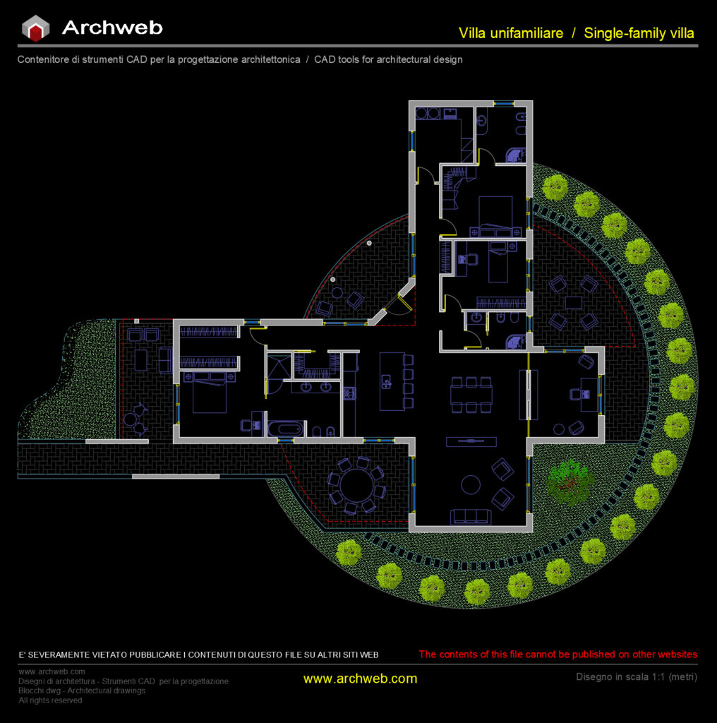 Scheme-project villa 11 cad Archweb