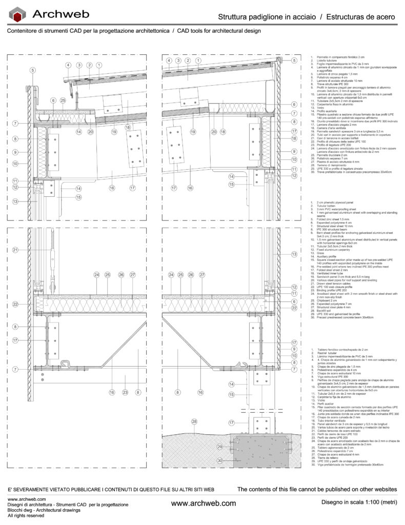 Struttura padiglione dwg Archweb