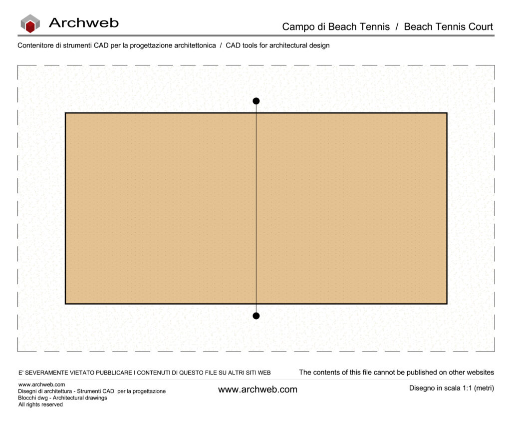 Beach Tennis pianta dwg Archweb