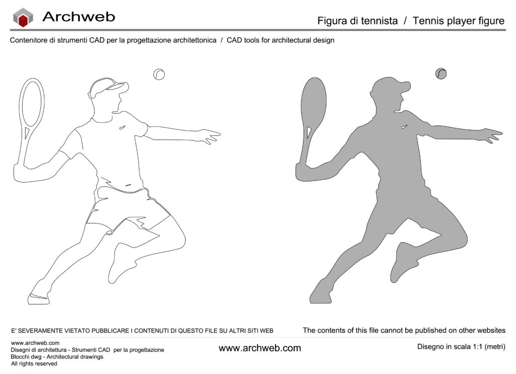 Tennis player figure 01 dwg Archweb